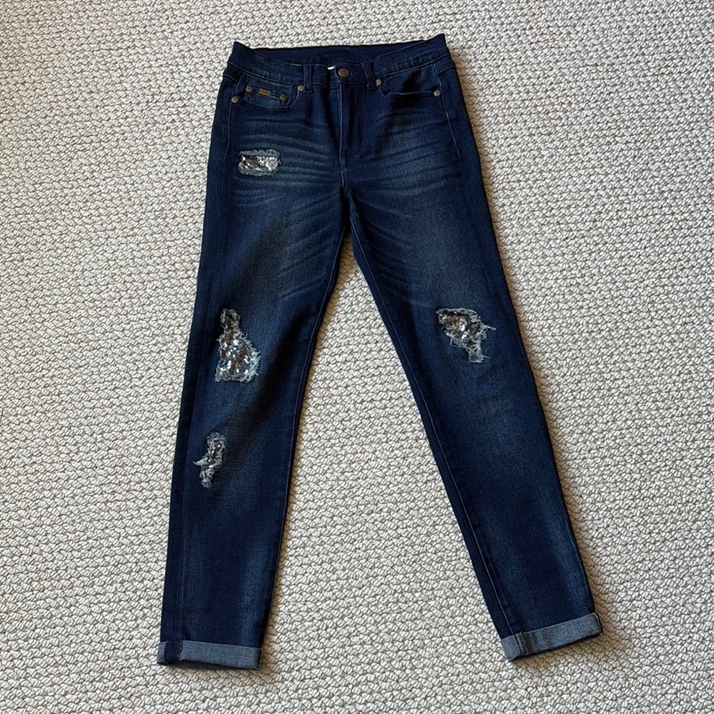 DG2 by Diane Gilman Blue Ankle Cropped Jeans